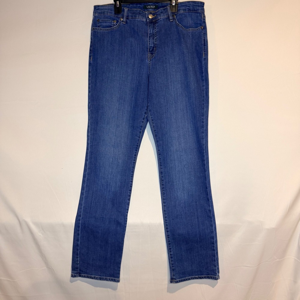 Lauren Ralph Lauren Womens Straight Leg Jeans Blue Medium Wash Denim Size 12